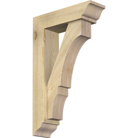 Ekena Millwork Balboa Traditional Rough Sawn Bracket w/ Offset Brace, Douglas Fir, 6"W x 20"D x 32"H BKT0604X20X32BOA01RDF